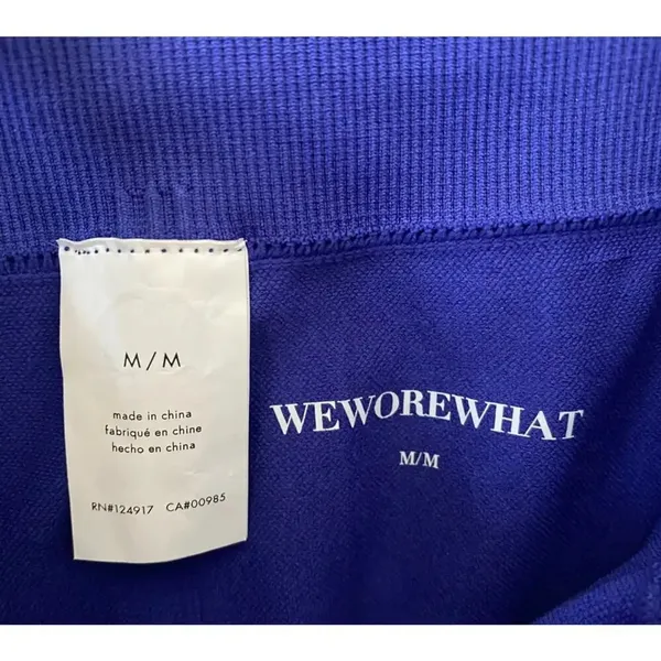 NEW WeWoreWhat Women Medium Blue Sapphire Seamless Athletic Leggings v6x - Image 4