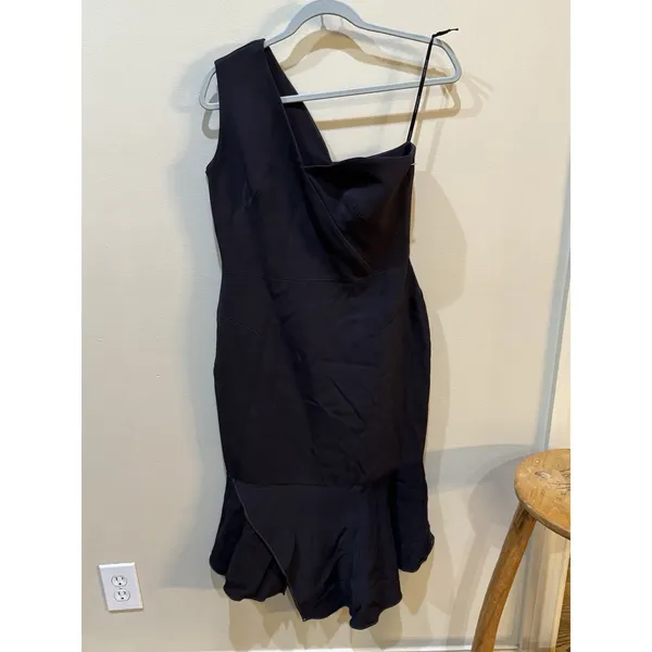 Karen Millen Dress One Shoulder Asymmetrical Hem Size 8 - Image 2
