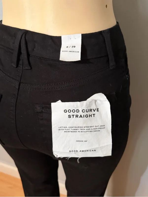 Good American Black good curve High-Rise straight Jeans - Image 5