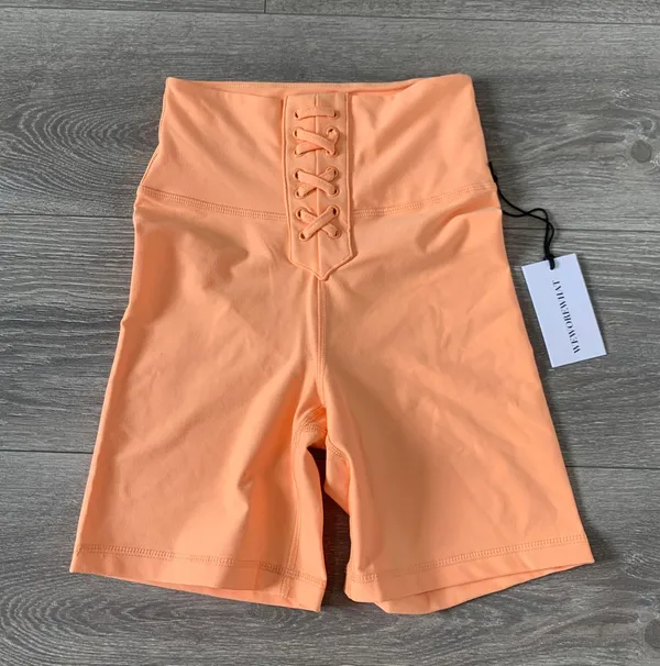 WeWoreWhat LACE-UP BIKER SHORT - Image 4