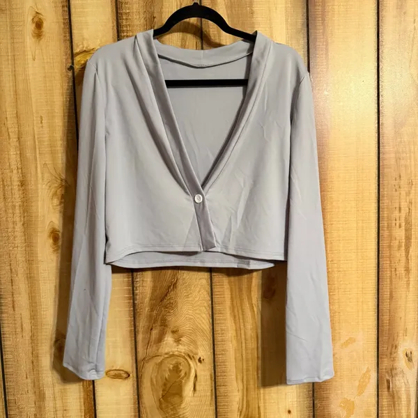 Gray Cargo Pants Cropped Cardigan Set XXL - Image 3