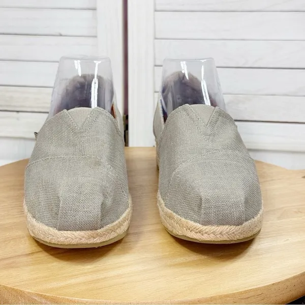 Bobs‎ by Skechers Highlights High Jinx Canvas Wedge Espadrille Shoes Tan 9 - Image 2