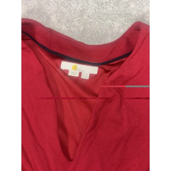 ll bean red‎ long sleeve belted midi dress size 10 reg - Image 7
