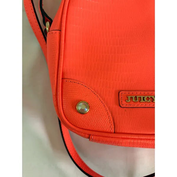 Juicy Couture Neon Orange Crossbody Bag Y2K Barbiecore Citrus Pop‎ Purse Bright - Image 12
