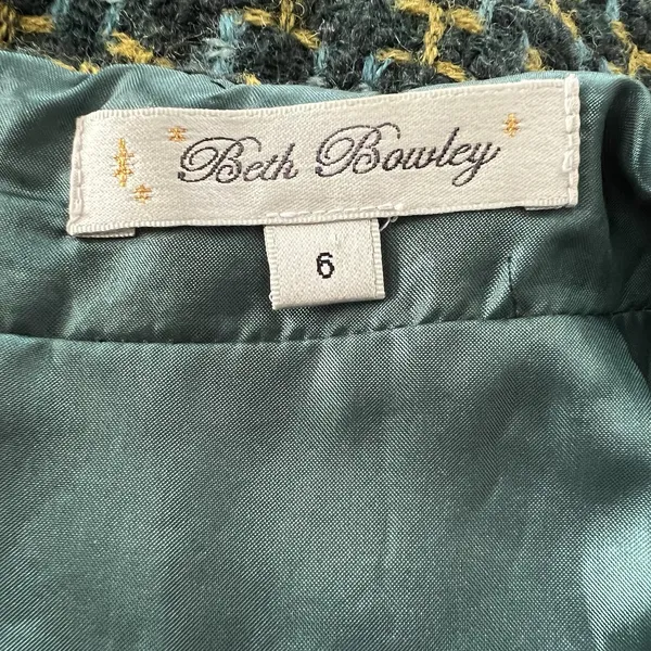 Vintage Beth Bowley Pencil Skirt Sz‎ 6 Tweed Wool Blend - Image 3