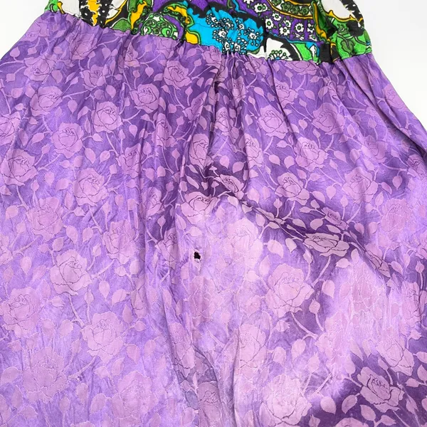 Vintage Handmade‎ Strapless Midi Dress Size M Paisley Floral Purple Boho Indie - Image 11