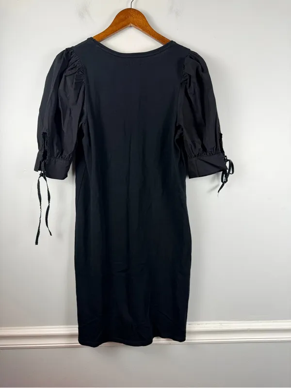 Nation LTD Mirrim Dress Black Minimal Capsule Short Puff Sleeves size medium - Image 7