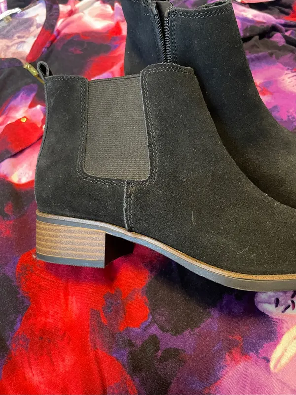 White Mountain Black Suede Chelsea Ankle Booties - Image 2