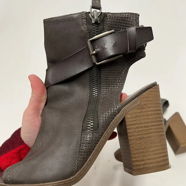 Dolce Vita Teisha Grey Buckle Block Heel Booties - Image 4