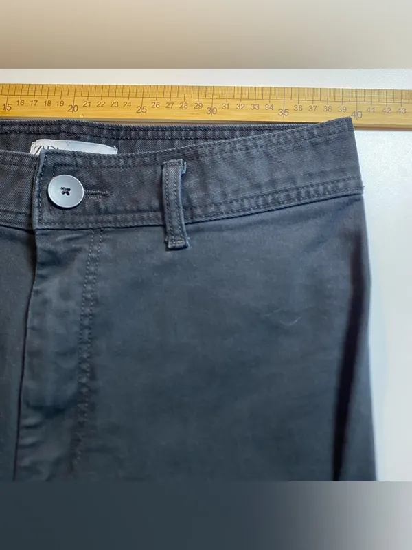 Zara Black High Waisted Career‎ Modest capsule Wide Leg Black Pants Normcore 10 - Image 2