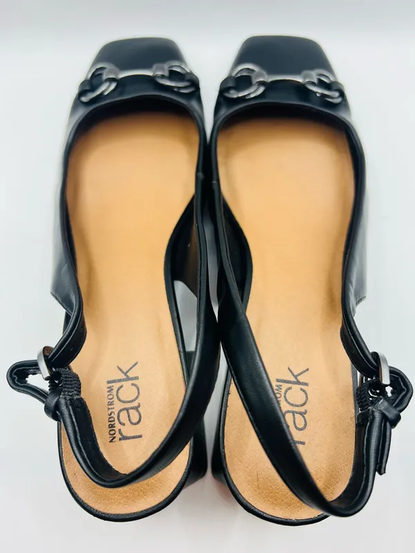 Nordstrom Rack Nordstrom Horsebit Slingback Heels Black Pointed Toe Quiet Luxury Preppy 8M - Image 4