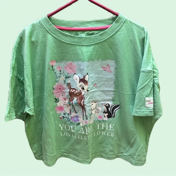 Womens Disney Green Bambi T-Shirt size M - Image 2
