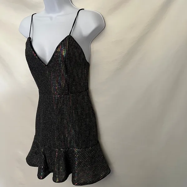 X By NBD Y2K Sequin Rainbow Mini Dress XS Club Festival Revolve Indie Sleaze - Image 7