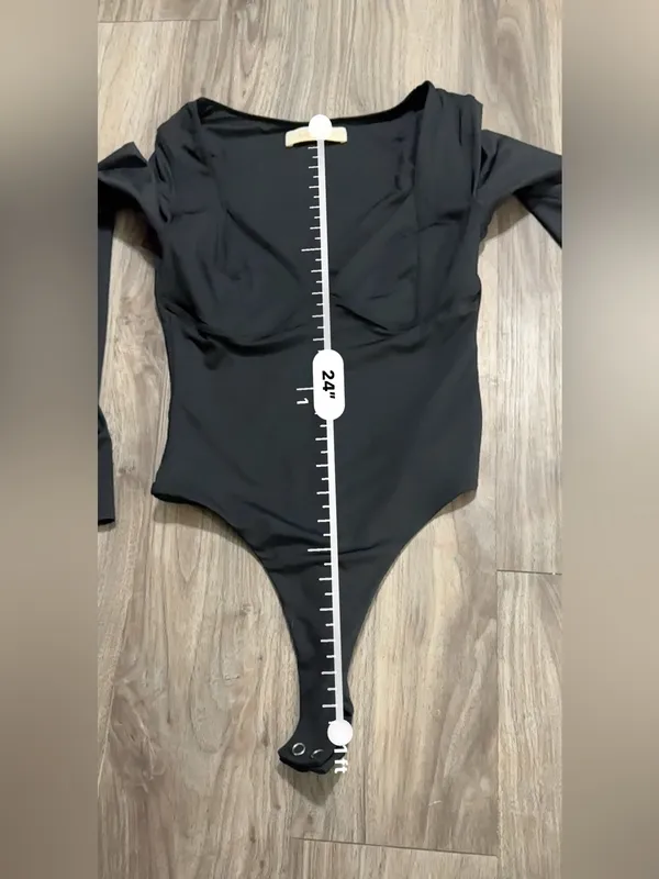 Long-Sleeve Black Underwire Bodysuit Bandeau - Image 7