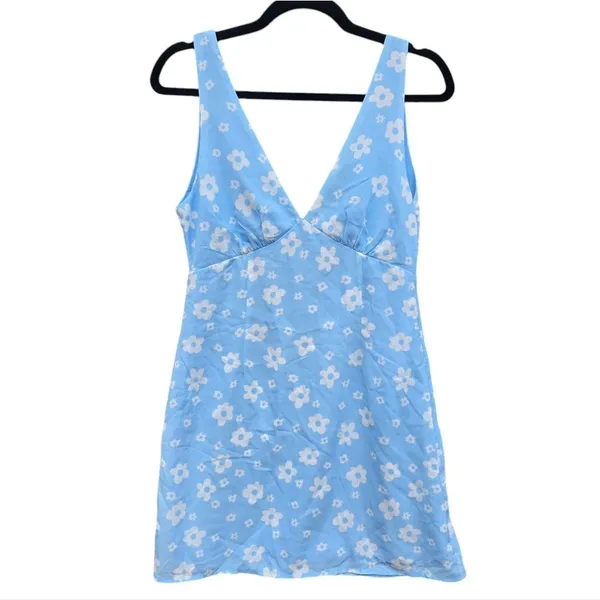 Princess Polly NWT‎ Quincy Mini Dress Sleeveless Blue Floral Women's Size 2 - Image 3