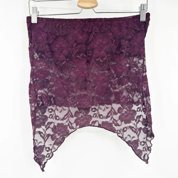 Urban Outfitters UO Urban Renewal Remnants Y2K Witchy Lace Asymmetric Tube Top L - Image 7