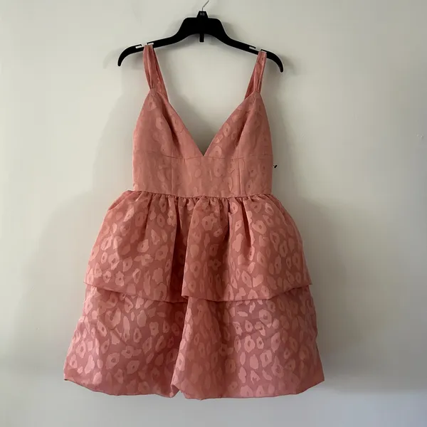 NBD x Revolve Rita Mini Ruffle Leopard Print Tiered Dress Blush Size S - Image 2
