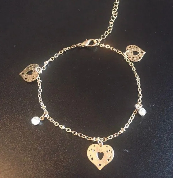 Gold Heart Shaped Anklet - Image 3