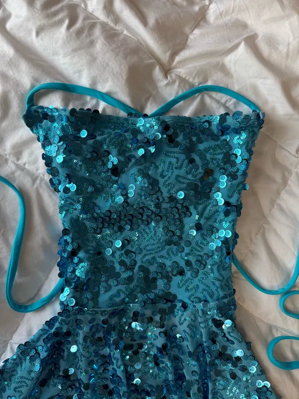 Tasteful Girl Ravewear Angel Sequin Mini Dress Blue XS - Image 5