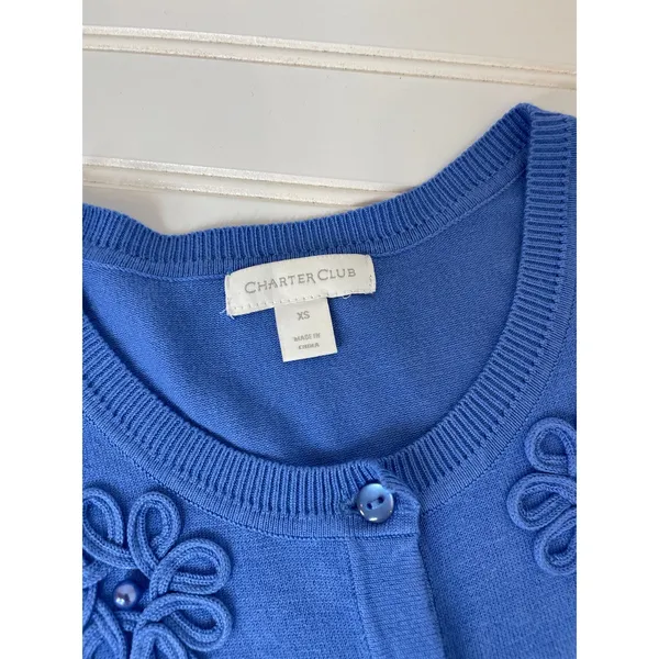 Ralph Lauren CHARTER CLUB Womens Embellished Cardigan Sweater Topper Size XS - Image 5