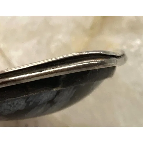 Vintage Handmade Gray Agate Pendant‎ Oxidized Sterling 925 Silver 8.8g Boho - Image 7