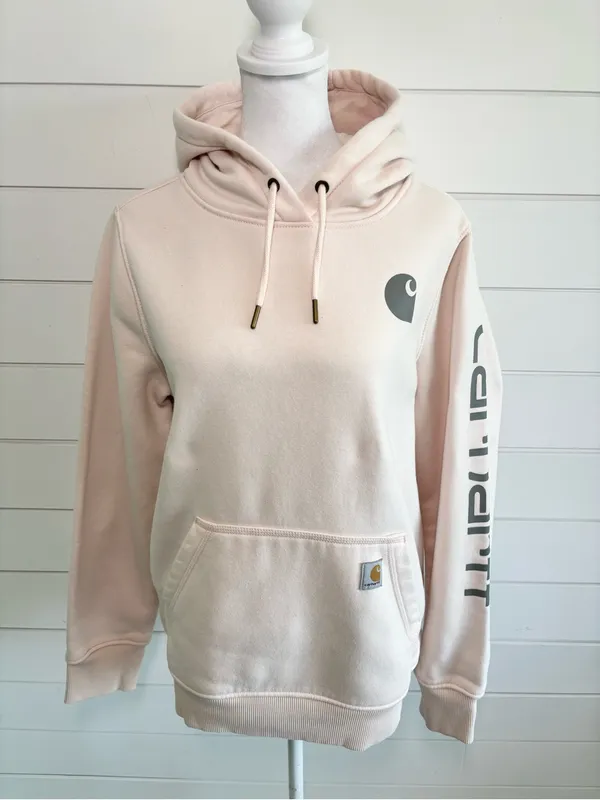 Carhartt Relaxed Fit Graphic Sleeve Hoodie Blush Pink Size S - Image 2