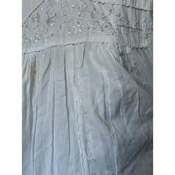Vintage Maxi Dress 90s Iridescent Embroidered Cottagecore Whimsical Fairy Grunge - Image 7