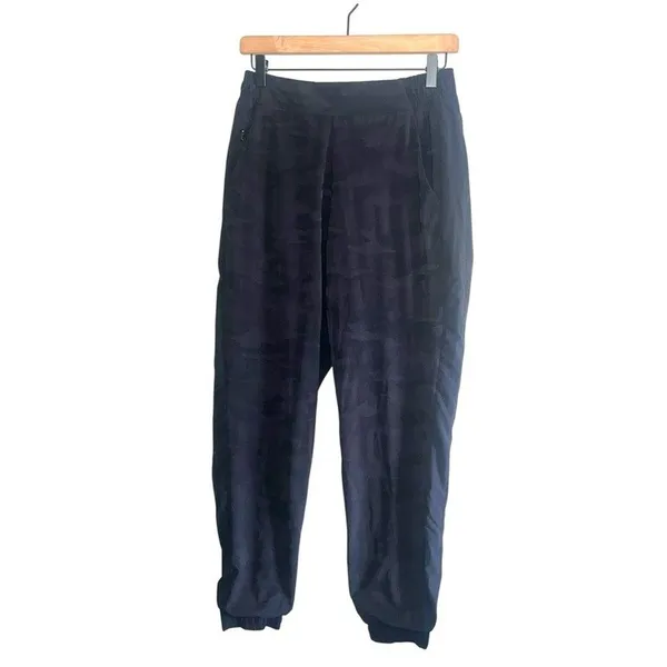 Athleta Brooklyn Textured Lined Jogger Size 4 Black Camo Travel Pants - Image 2