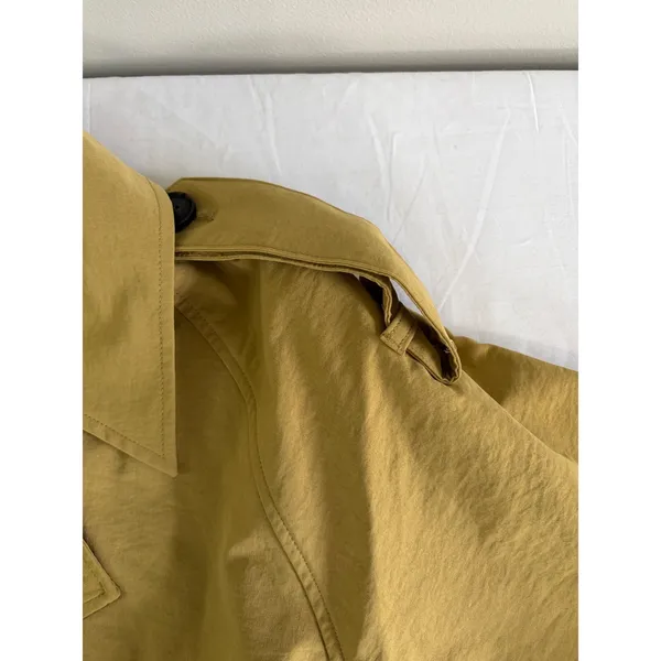 A New Day‎ Womens Large Mustard Yellow Double Breasted Trench Coat with Belt - Image 8