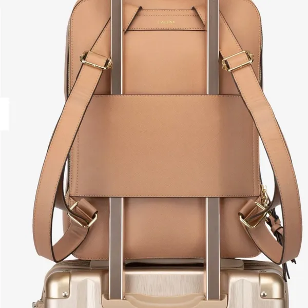 Calpak Tan Backpack with Gold Accents Laptop Tech and Travel Backpack - Image 2