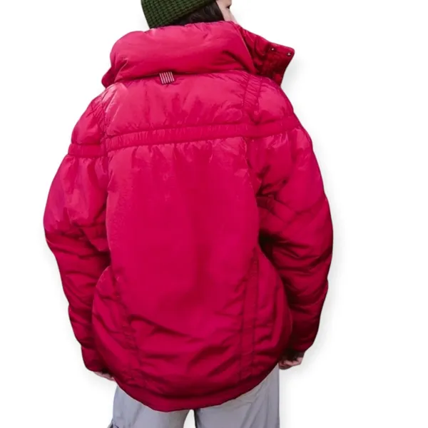 NEW With Tag Free People Movement Cranberry Red Shirr Enough Primaloft Insulated Puffer Coat Jacket Small - Image 3