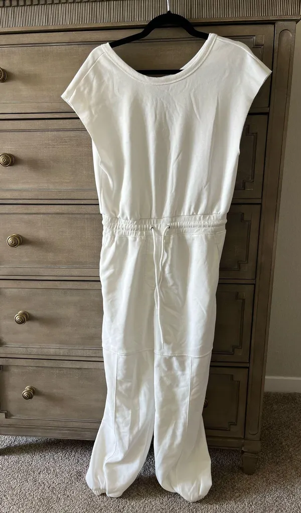 White Drawstring Jumpsuit - Image 5