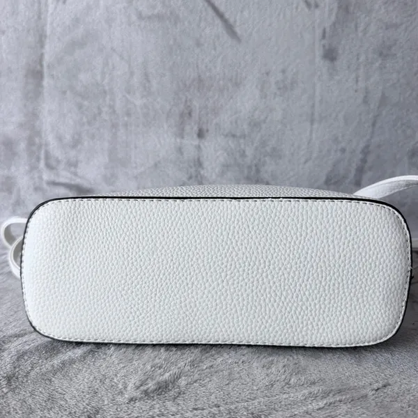 Crossbody Bag Women Medium White Tassel Zip Minimalist Pebble Grain Girly Casual - Image 4