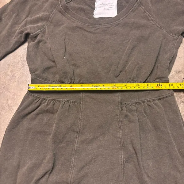 Anthropologie Pure & Good Sweatshirt Midi Dress Olive Green Womens Small - Image 4