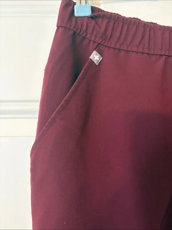 FIGS Technical Collection Joggers in Burgundy - Image 4