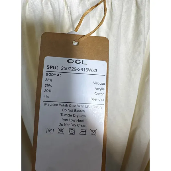 OGL Off White Pleated Midi Skirt Womens Size M Elastic Waist Flowy A Line - Image 5
