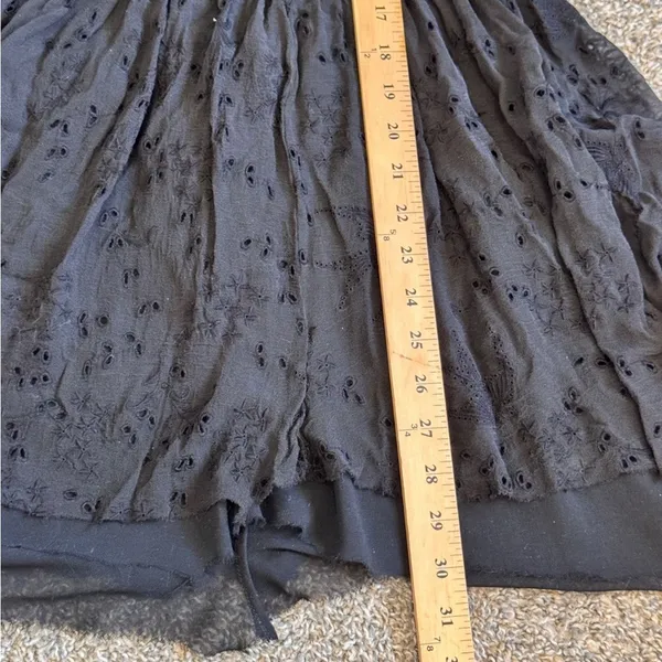 Zimmermann Black Silk Eyelet Mini Dress Womens 0 Whimsygoth Witchy Goth Damaged - Image 4