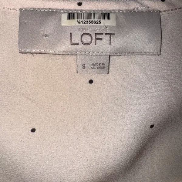 LOFT Women's Beige‎ Polka Dot Sleeveless Button Up Blouse Shirt Top Size S - Image 3