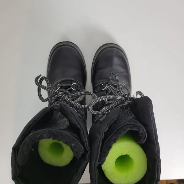 Coach Shaine Boots 5.5 Womens Black Leather Lace Up Round Toe Signature Logo - Image 7