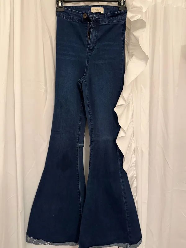 Chelsea & Violet Dark Wash High-Rise Flare Jeans - Image 2