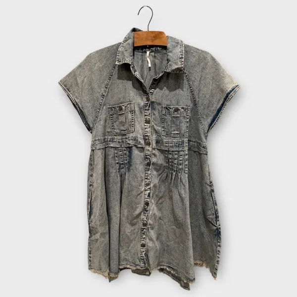 NEW Free People Ronnie Denim Dress Size Small - Image 5