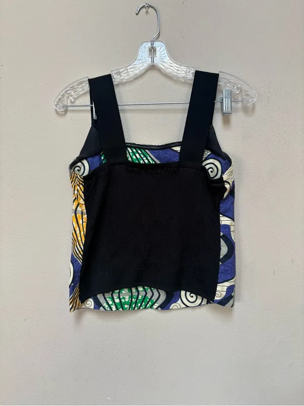 Soft Surroundings Geometric Print Tank S M Artsy Boho Eclectic Smocked Back - Image 2