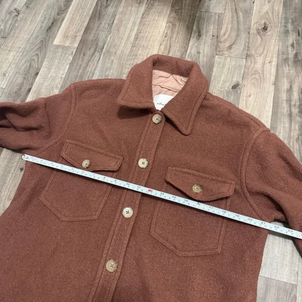 Aritzia Wilfred Free The Ganna Boiled Merino Wool Shirt Jacket Shacket S - Image 6