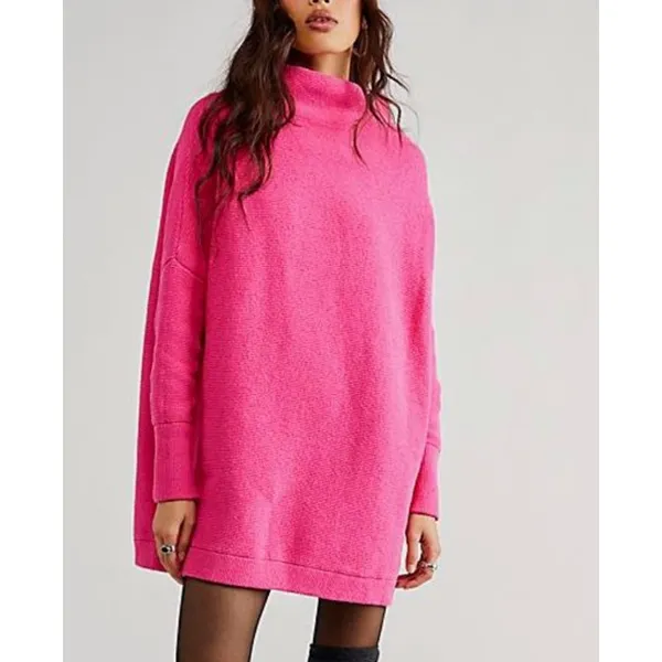 Free People Ottoman Slouchy Oversized Tunic Sweater Hot Pink Size S - Image 2
