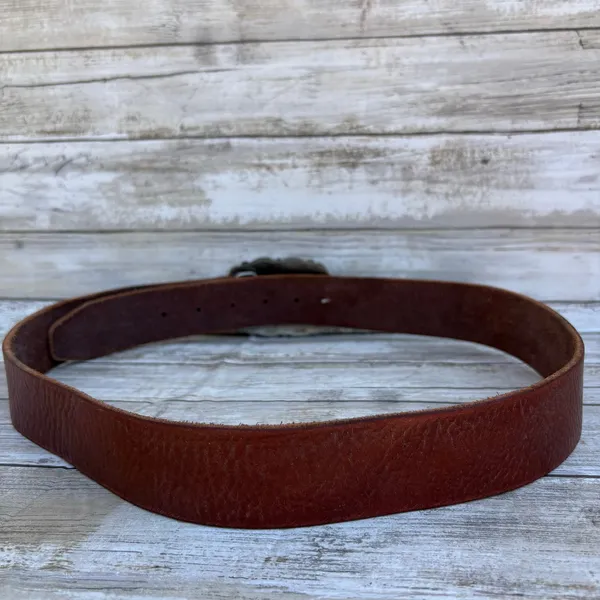 VTG Fossil Leather Belt‎ Brown Sz M Rhinestone Embellished Cowgirl Western y2K - Image 8