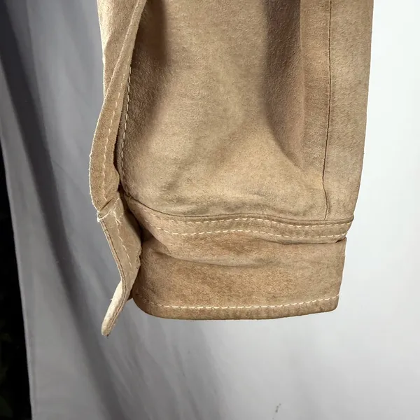 Vintage Y2K GAP Sueded Pigskin Button Jacket in‎ Light Brown Size XS - Image 6