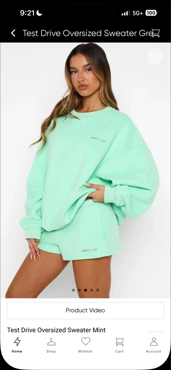 White fox mint green sweatshirt and sweat shorts set Size XXS/XS - Image 3
