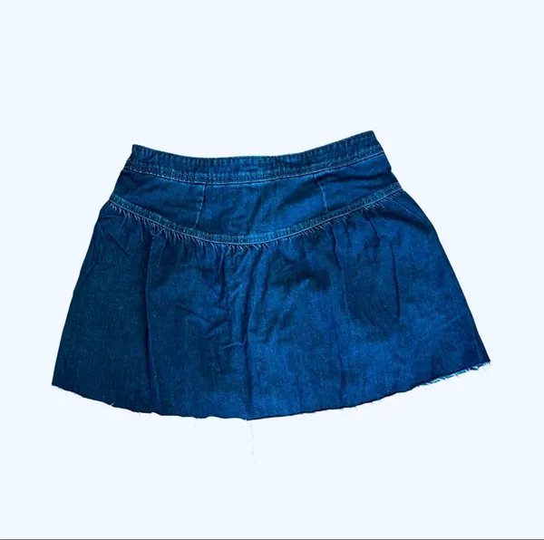 American Eagle AEO Denim Button Front Mini Skirt Lace up Western Country Jean 6 - Image 5