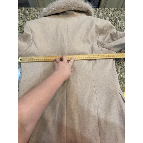 Love for Humanity the Maine Overcoat Faux Fur Collar Size Large Double Breasted - Image 8