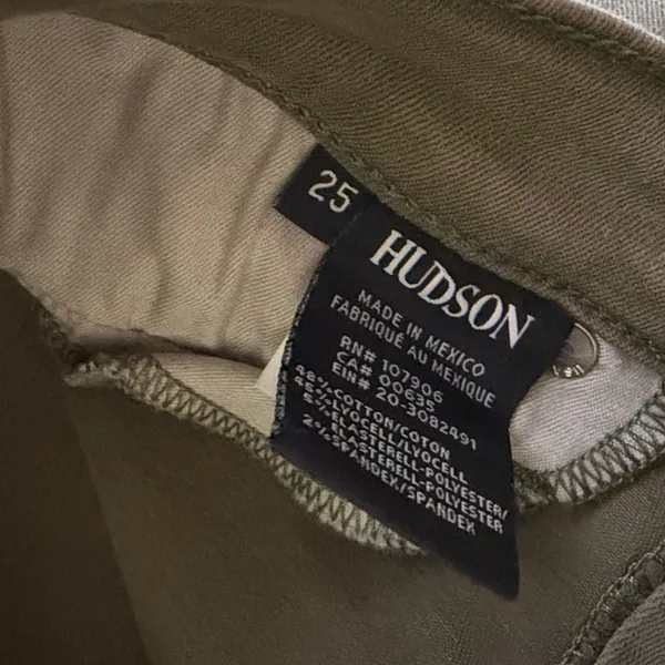Hudson Jeans Natalie Super Skinny Ankle Olive Green Mid Rise - Image 4